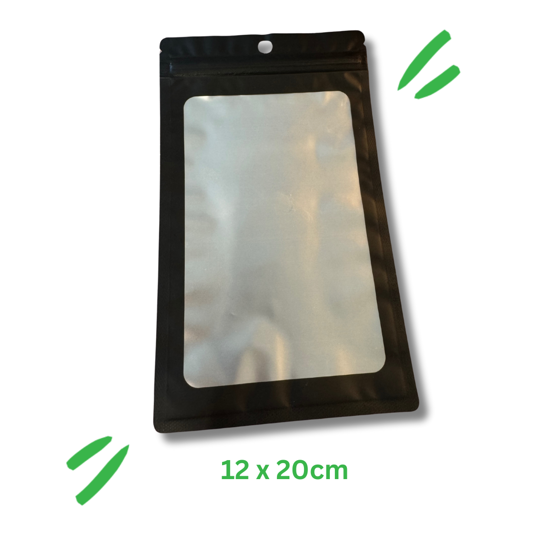 Black Ziplock Jewellery Pouch | 12 x 20 cm