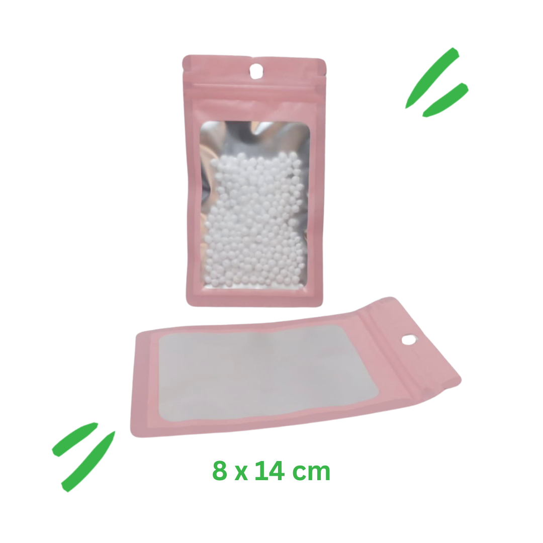 Pink Ziplock Jewellery Pouch | 8 x 14 cm