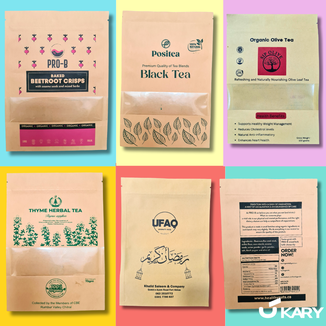Brown Printed Ziplock Pouch - 500 pieces