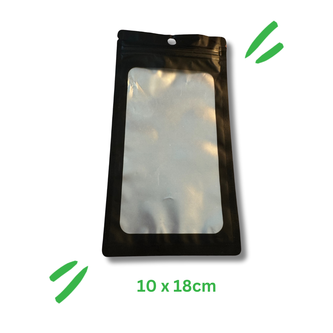 Black Ziplock Jewellery Pouch | 10 x 18 cm