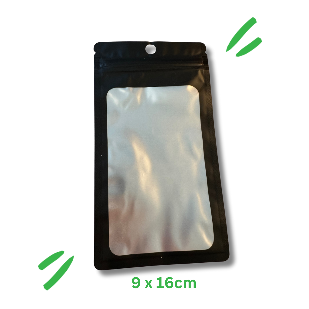 Black Ziplock Jewellery Pouch | 9 x 16 cm