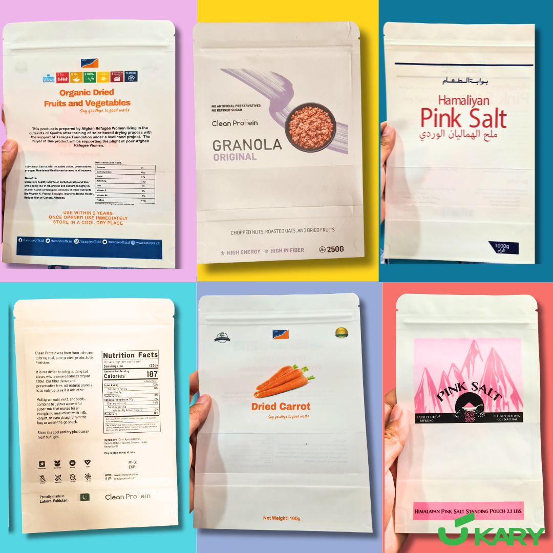 White Printed Ziplock Pouch - 500 pieces