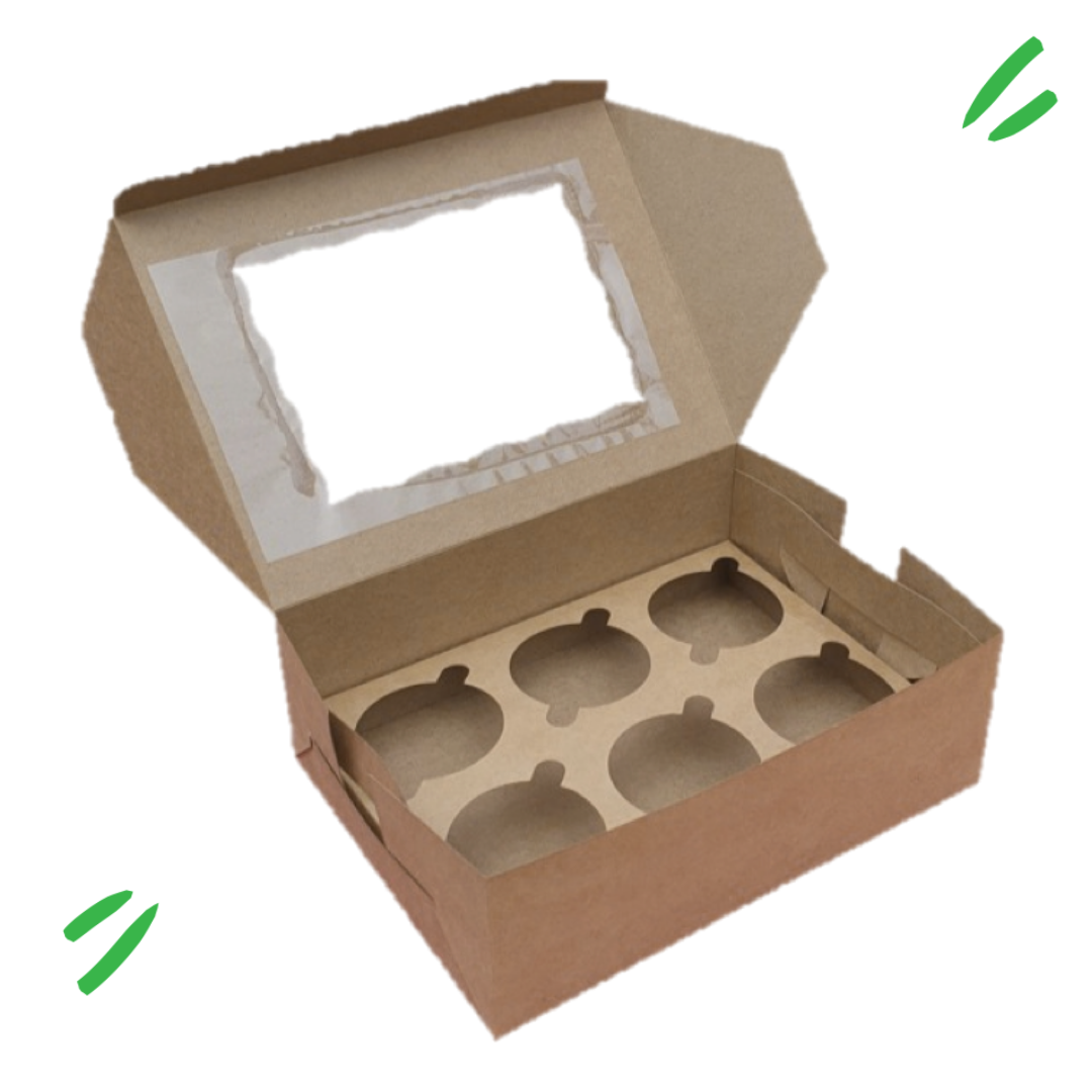 6pc Cupcake Box