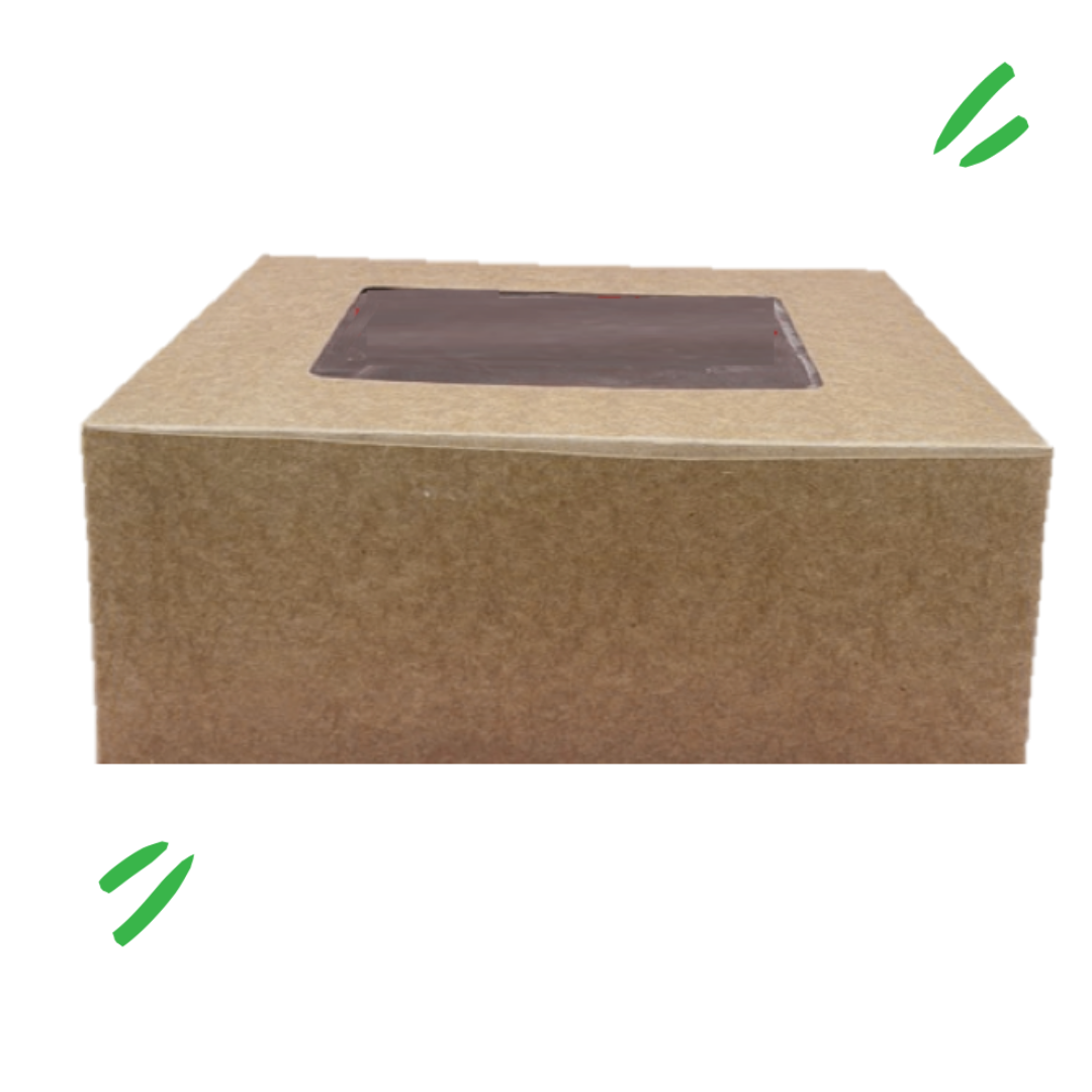 10" x 10" Brown Cake Box with Window