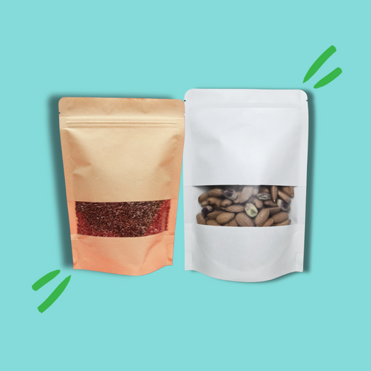 Kraft Brown White Ziplock Pouches Kary