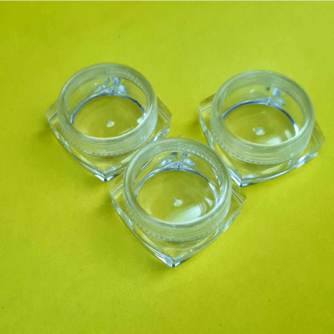 10 grams Makeup Jar - Square Transparent - Pack of 12